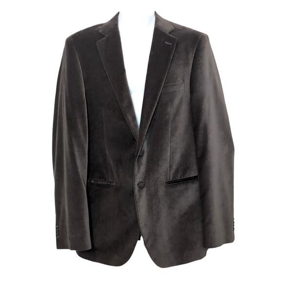 Arturo Calle Velvet Sport Coat Men's Size 42L 42 Long Gray Blazer Jacket FLAWS - Picture 1 of 16